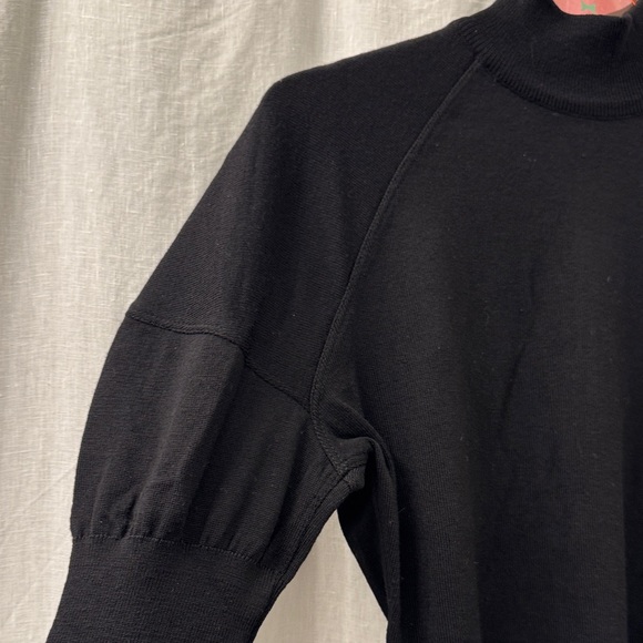 ALAÏA Women's 100% New Wool Puff Sleeve Mock Neck Black Long Sleeve Bodysuit XS - Picture 9 of 12